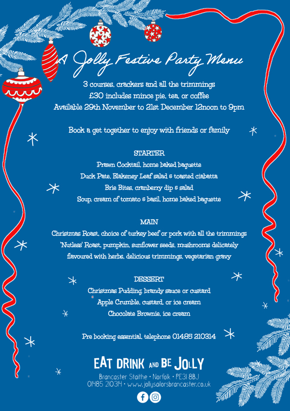 TJS Christmas Menu