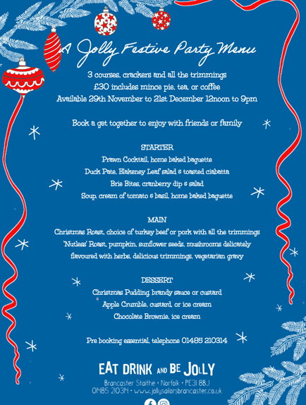 TJS Christmas Menu